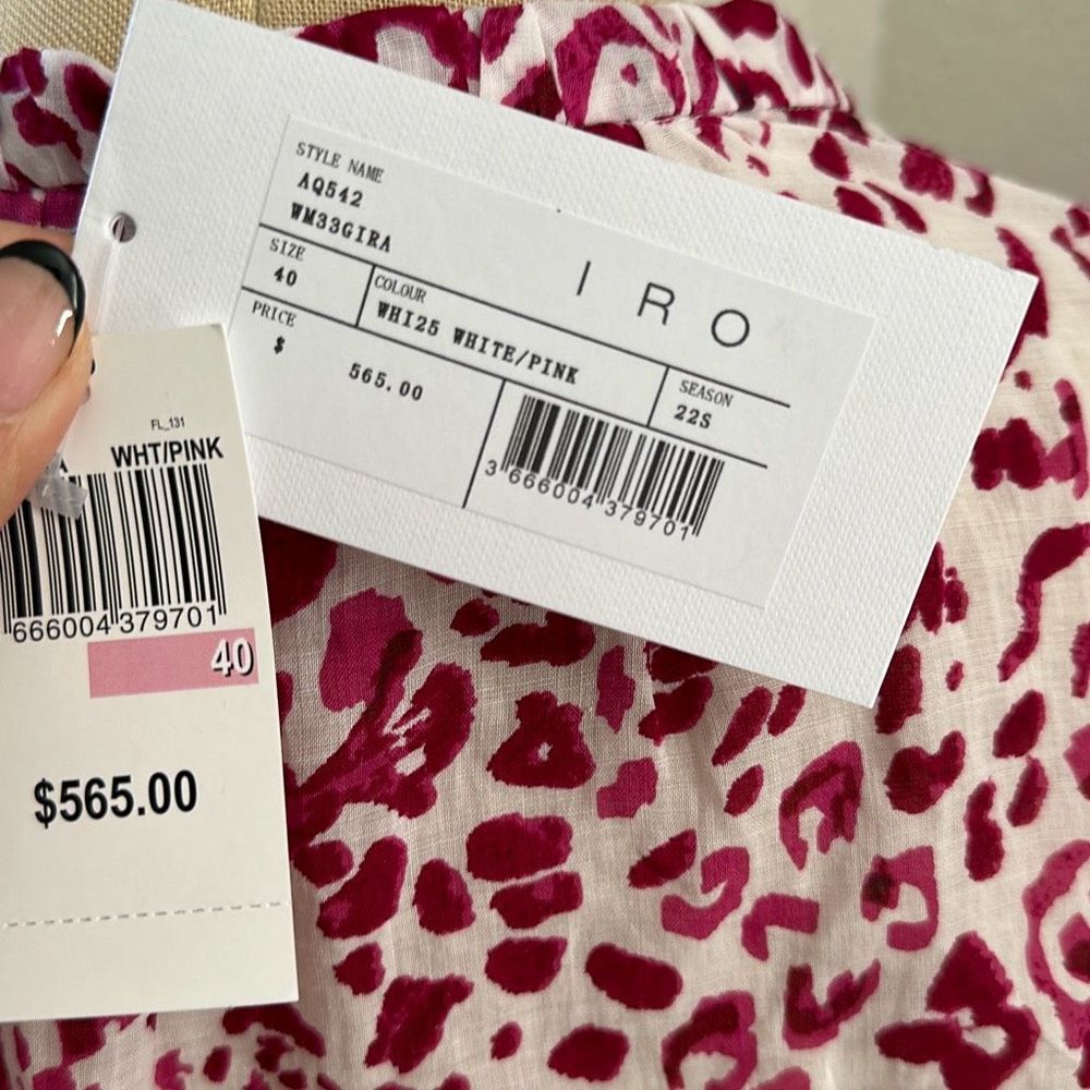 IRO Gira Dress Pink/White Size 40 - Picture 9 of 13